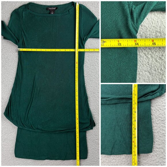 White House Black Market Dress Womens Extra Small Green Tunic Long Sleeve WHBM 1 - Picture 9 of 9